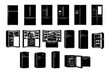 © Valentin - Silhouette collection of various refrigerator models and designs.
