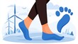 © Chatchanan - Walking towards sustainability eco-friendly footprints in nature illustration calm environment clear view green concept