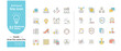 © Search - Set of flat line icons for business and education