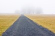 © a40757se - Thick fog in the morning with a road and field