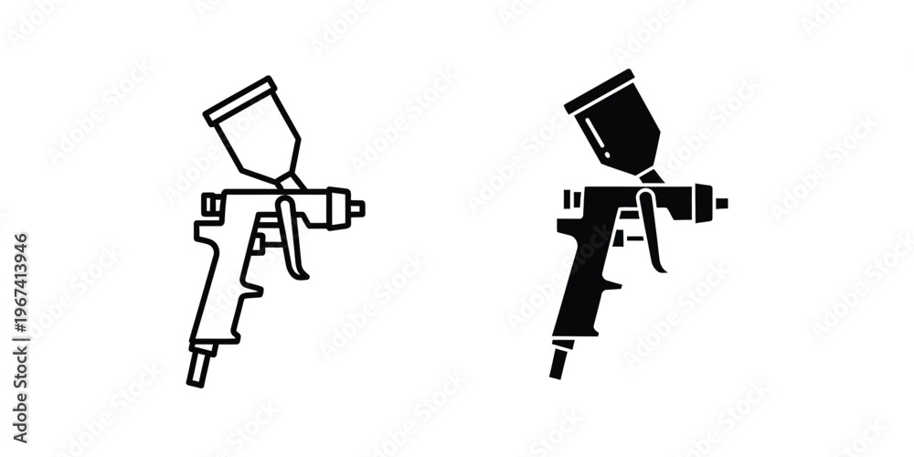Comparison of two different spray gun designs for painting or coating ...