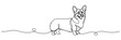 © supplement - Corgi standing on continuous line across white background, none editable strokes