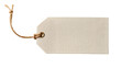© Giulia - Blank beige cardboard tag with jute string attached, isolated on transparent background