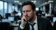© Shock0991 - Stressed businessman in open office as problem solving and decision making concept