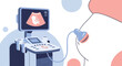© kala - Pregnancy Ultrasound: Fetus Scan on Monitor, Medical Equipment, Expecting Mother