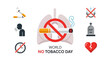© GedhangKlutuk - No Tobacco Day Awareness Campaign Symbol. Vector Illustrations. EPS Editable