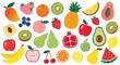 © Sanu - Vibrant Assortment of Fresh Fruits Vector Illustration, Flat Design Style, Healthy Eating and Diet Concept for Graphic Design Resources