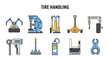© Fauzan Adzima - Ten icons depicting tools and machinery used for tire handling