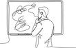 © Brian - Man thinking in front of screen.