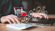 © Images for you - Marketer managing ecommerce API automation, sales integration, payment workflow, ad synchronization, analytics dashboard, customer data processing, platform connectivity, and online store performance