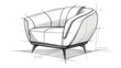 © Asbut - Artistic sketch showcasing a modern armchair design with clean lines and subtle shading