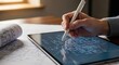 © Nur - Professional designing digital plans on a modern tablet with a stylus