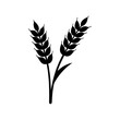 © MINA - Simple minimalist black silhouette of two wheat stalks on a white background