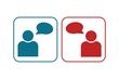 © Md - Two people icons with speech bubbles representing communication and conversation exchange