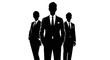 © Intan - Silhouette of three businessmen standing together in suits.