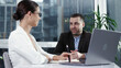 © wedmoments.stock - Businesswoman entrepreneur conducting job interview with male candidate in modern office. Recruitment and hiring concept.