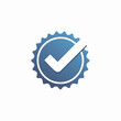 © Oleg - Blue checkmark emblem with a radial border.