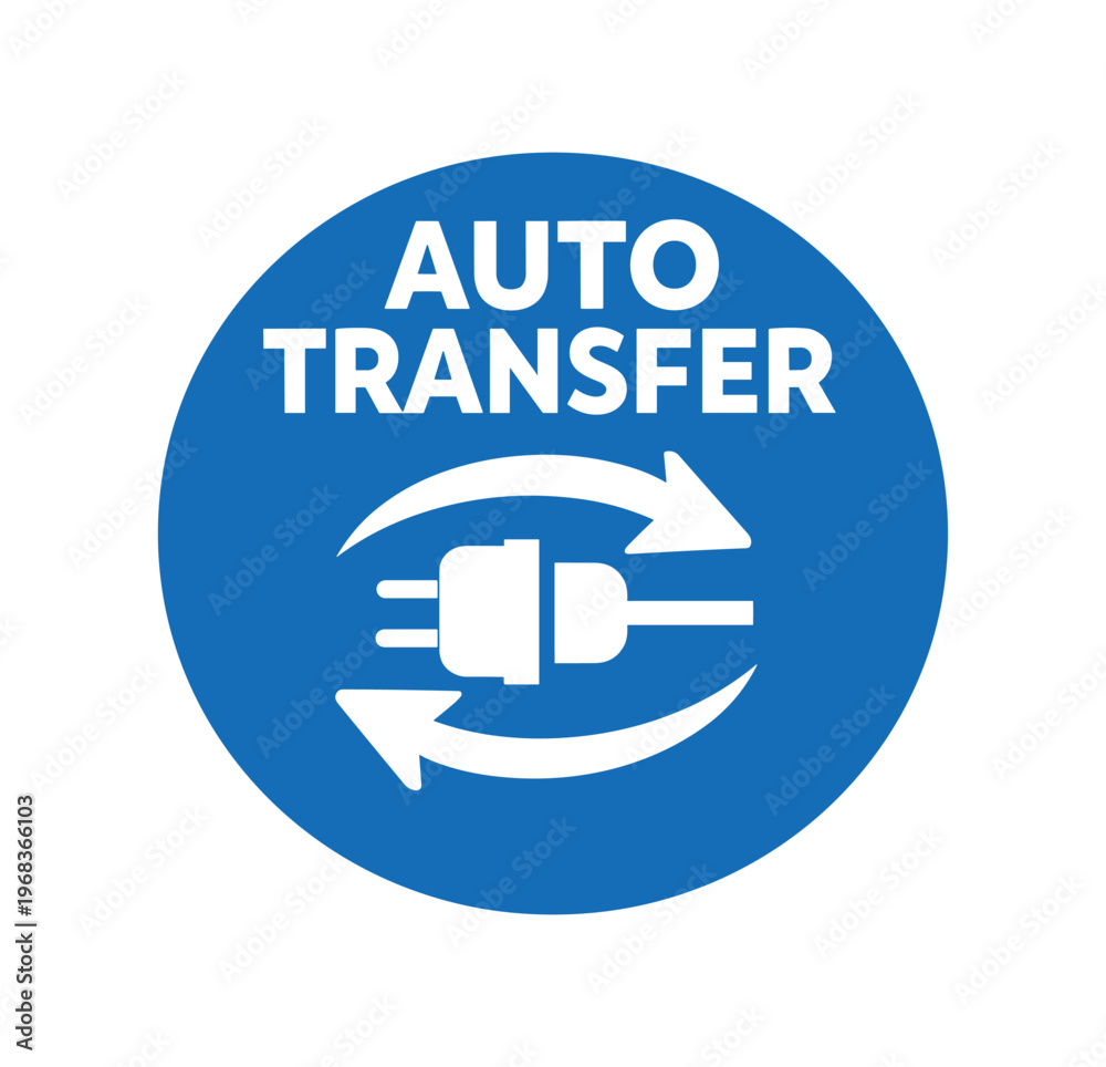 Auto transfer icon. power transfer, plug swap, electrical transfer ...