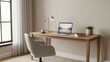 © Alleuy - Modern home office desk with laptop and accessories interior design