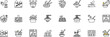 © Yehor - cooking and kitchen process line icons set, food recipe culinary chef pan pot boiling frying baking cutting knife mixing stirring grill and oven vector outline icon collection on transparent
