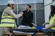 © qunica.com - Construction engineers greet each other with a handshake while reviewing blueprints on a job site. A project meeting shows collaboration between contractor and design professionals discussing plans.