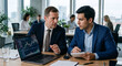 © Vika art - Business analysts discussing stock market data.