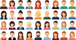 © PrimePixel Co - People avatar icon set. Faceless male and female user profiles. Diverse business team and community portraits. Vector illustration.