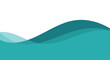 © Orvix - Abstract teal wave background design. Layered flowing curve shapes illustration. Modern minimal fluid wave pattern. Smooth aqua gradient landscape backdrop