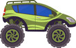 © WinWin - Green all terrain vehicle driving off road adventure concept