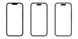 © Moynul - Modern smartphone screen outlines isolated on transparent backgrounds with notch and cutout for device mockup and interface design presentation.