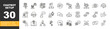 © Catostd - Automated Bot icon. Includes artificial intelligence, chatbot assistant, message automation, robot head, digital communication. Editable stroke line icons.