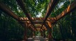 © Bali Adventure Co - Wooden Pergola Pathway in Forest: Architecture and Nature Harmony