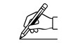 © MDRAINULISLAM - Professional vector icon illustration of a hand holding a pencil for writing, drawing, or sketching. Minimalist black line art design suitable for education, business, and creative concepts.