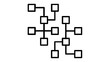 © Afia - Minimalist Vector Illustration of a Connected Network Flowchart Icon, Representing Social Media Structure, Data Organization, Hierarchy, and Digital Connectivity in a Flat Line Art Style.