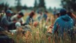 © Johannes - community nature gathering with blured nature background
