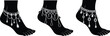 © ANAMIKA - Elegant anklet jewelry on female foot silhouette set in black and white, traditional ethnic accessory isolated for fashion and design use