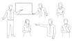 © Imsuniyah - Business Line Art: Team Discussing Strategy, Presentation, Collaboration