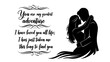 © AFSHANASUFIA - Romantic silhouette of a couple embracing with a love quote on white background