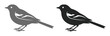 © Faizan - 小鳥のシルエットのベクターイラスト素材、横向きに立つ鳥のグラデーションと黒の2種類セット、シンプルでモダンな野鳥のアイコンデザイン、ロゴや装飾に最適なEPS形式の動物グラフィック