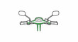 © donha - Minimalist illustration of green scooter handlebars with mirrors