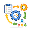 © GFXShani - Illustration of business process management workflow with checklist and gears