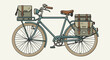 © Asholole - Vintage Bicycle with Panniers and Front Rack, Retro Style