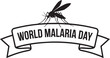 © Sagar - Black and white World Malaria Day mosquito banner vector illustration for health awareness prevention and campaign design