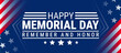 © Neelrong - Happy memorial day background, banner, card or poster design template is observed every year during May, to raise awareness about the mission. Vector illustration.