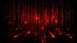 © Artittaya - Digital Matrix Background with Glowing Red Binary Code Falling in Abstract Data Stream Environment