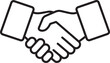© Micevic family - Minimalist vector illustration of two hands shaking, handshake icon, business cooperation symbol, isolated on white