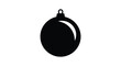 © jivect02 - A stark black silhouette of a round christmas ornament with a hanging loop conveying festive simplicity silhouette