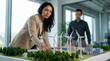 © spyrakot - Large Tabletop Model of a Sustainable Power Grid Featuring Wind Turbines