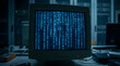 © hilmiyah - Blue digital binary data on computer screen background