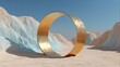 © Aris Suwanmalee - Golden ring in tranquil desert landscape.